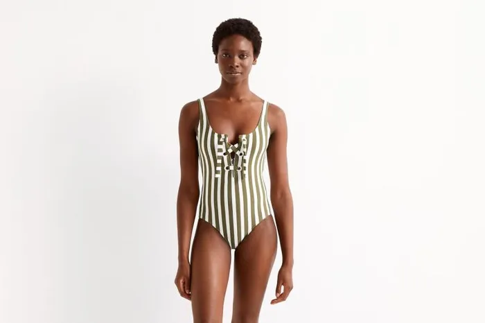 Onepiece Swimsuits Womens Eres Destino Tank Onepiece Olive Verteblanc