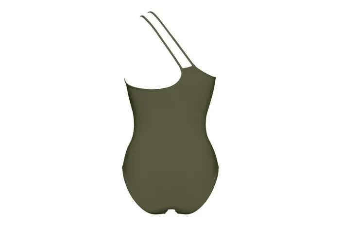 Onepiece Swimsuits Womens Eres Guarana Oneshoulder Onepiece Olive Noire