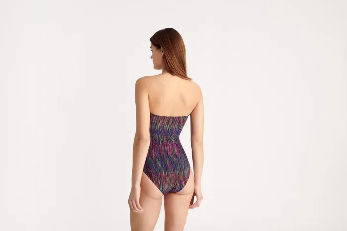 Onepiece Swimsuits Womens Eres Halo Bustier Onepiece Imprime Cameleon