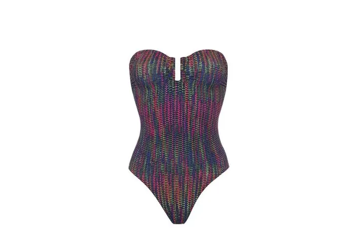 Onepiece Swimsuits Womens Eres Halo Bustier Onepiece Imprime Cameleon