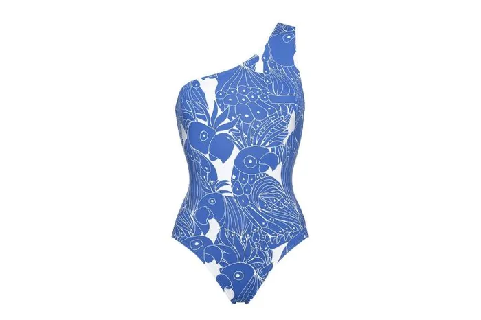 Onepiece Swimsuits Womens Eres Manolo Oneshoulder Onepiece Imprime Perroquet Maracas