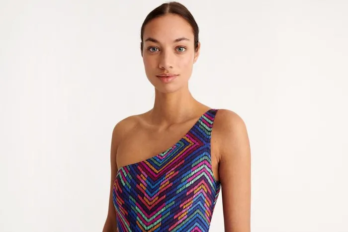 Onepiece Swimsuits Womens Eres Multicolore Oneshoulder Onepiece Imprime Arcenciel