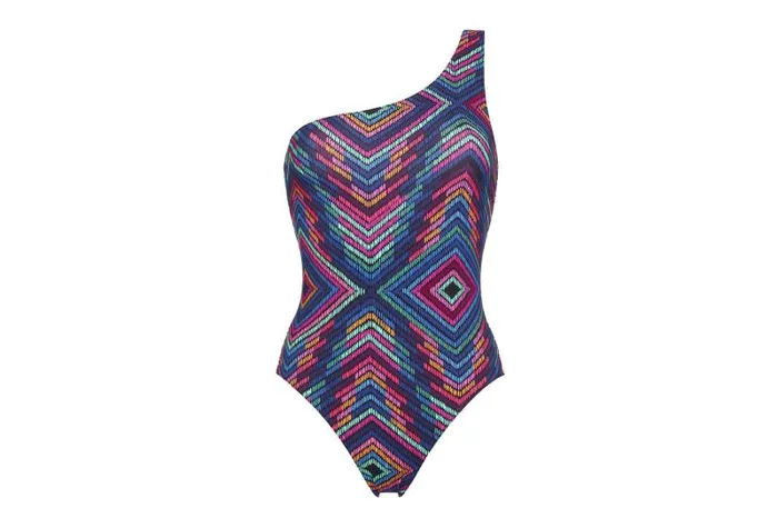 Onepiece Swimsuits Womens Eres Multicolore Oneshoulder Onepiece Imprime Arcenciel