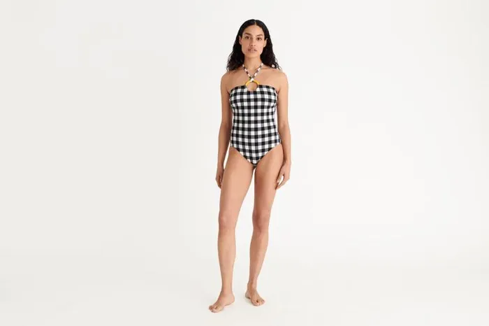 Onepiece Swimsuits Womens Eres Sphre Bustier Onepiece Noirblanc 23h
