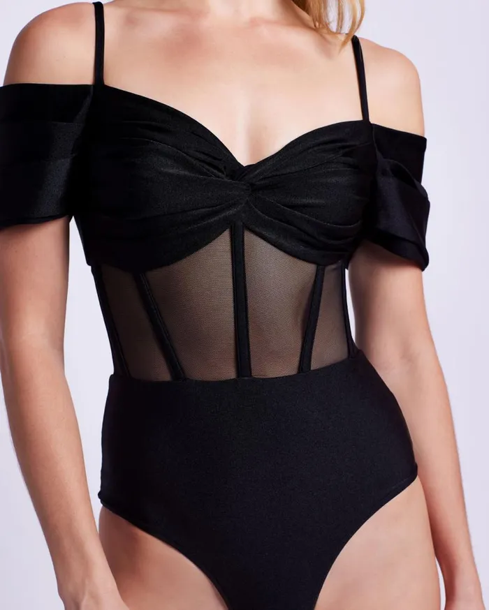 One Pieces Women Patbo Corset Bodysuit Black