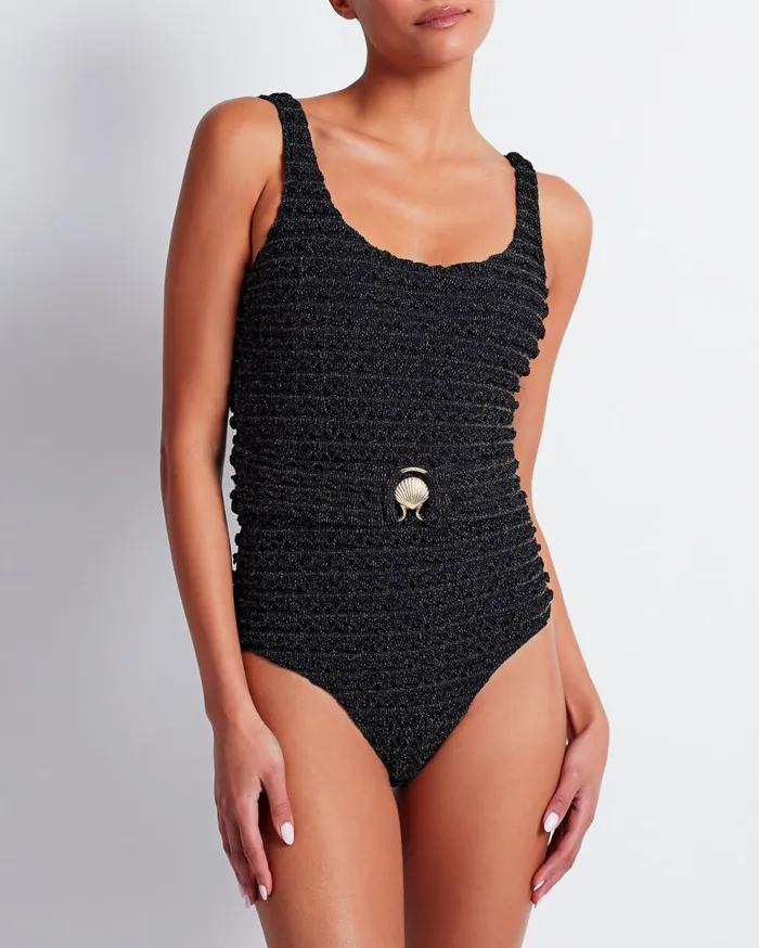 One Pieces Women Patbo Crinkle Lurex One Piece Black