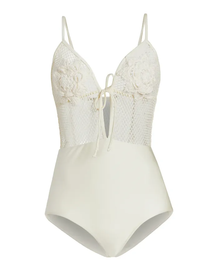 One Pieces Women Patbo Floral Crochet One Piece Ivory