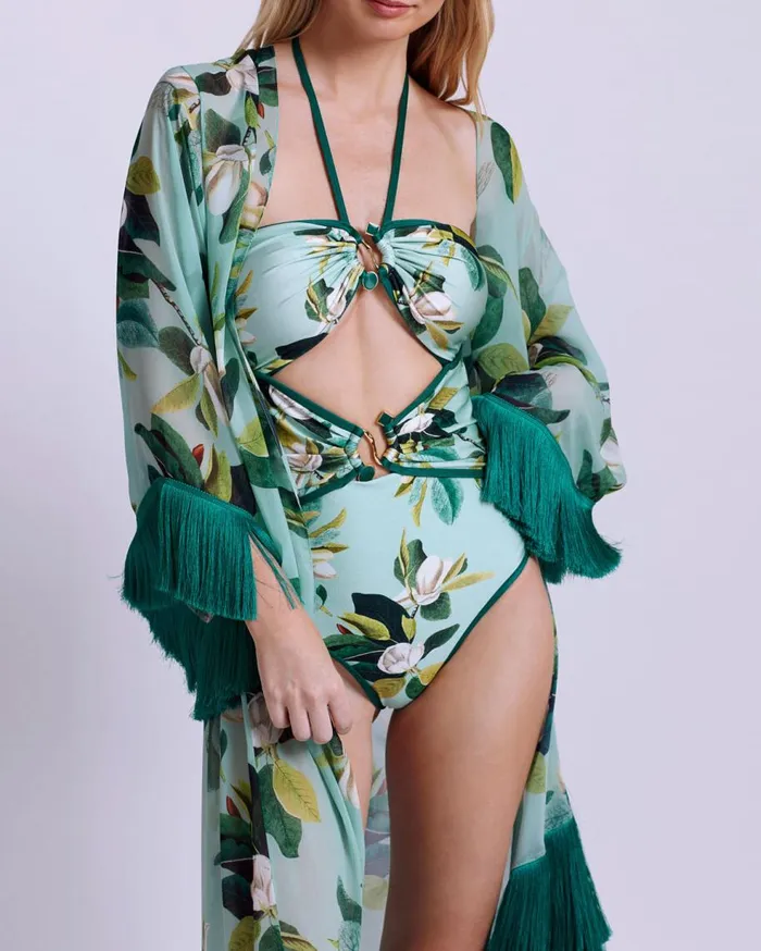 One Pieces Women Patbo Magnolia Halterneck One Piece Green Multi