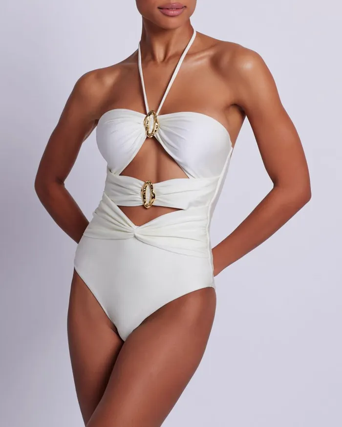 One Pieces Women Patbo Piscina Halterneck One Piece Ivory