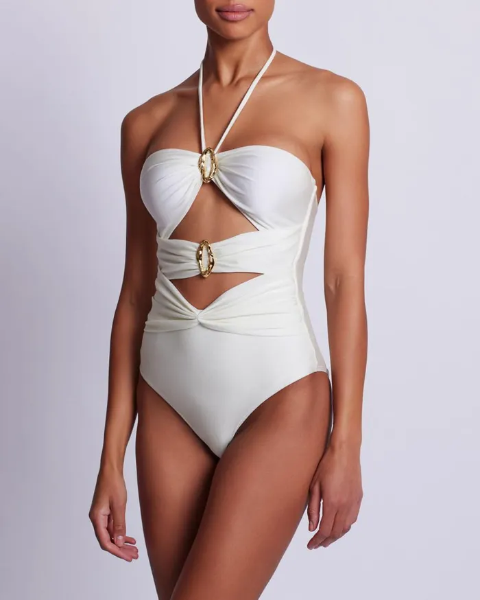 One Pieces Women Patbo Piscina Halterneck One Piece Ivory