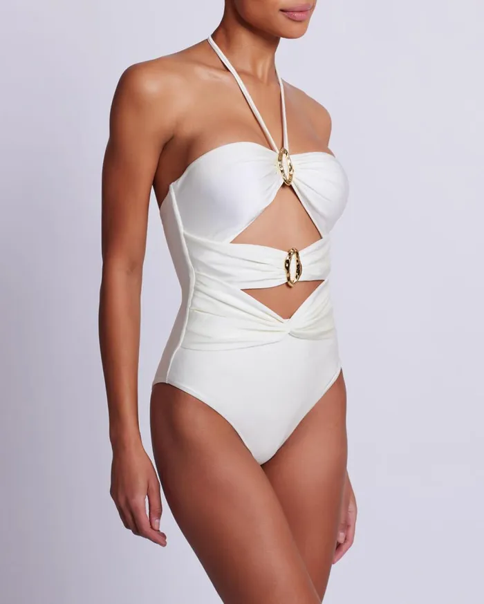 One Pieces Women Patbo Piscina Halterneck One Piece Ivory