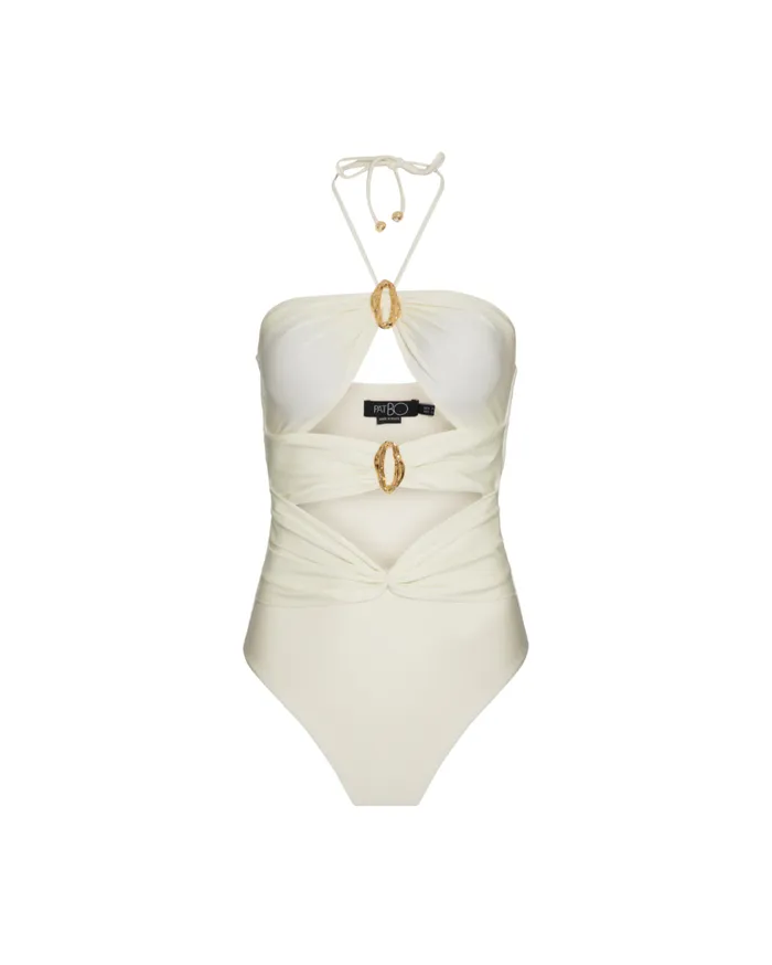 One Pieces Women Patbo Piscina Halterneck One Piece Ivory