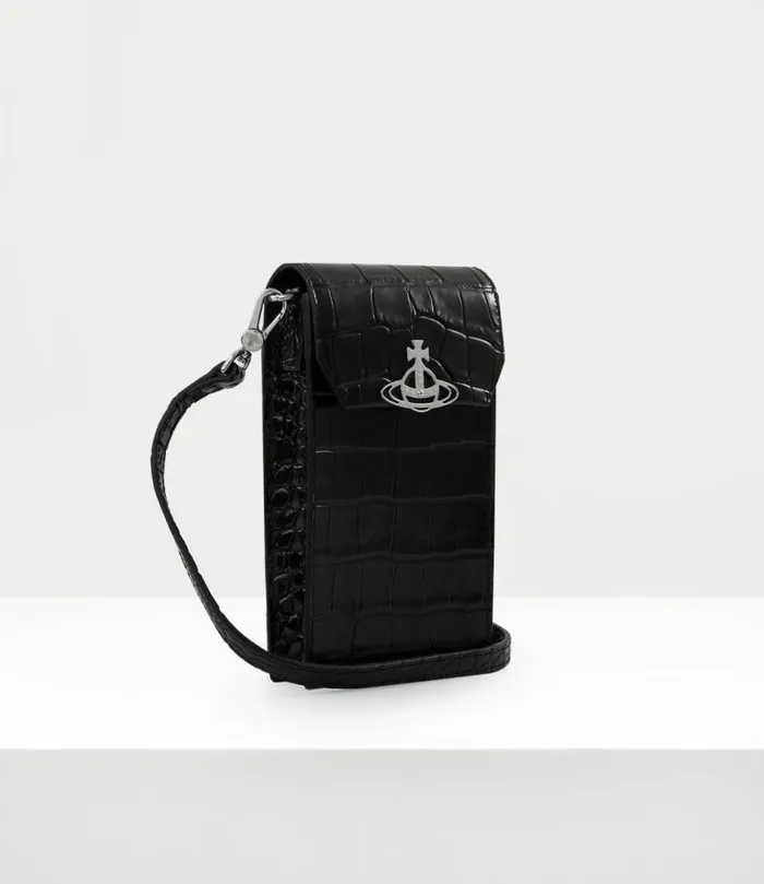 Other Accessories WomenMen Vivienne Westwood Crocodile Phone Bag In Black