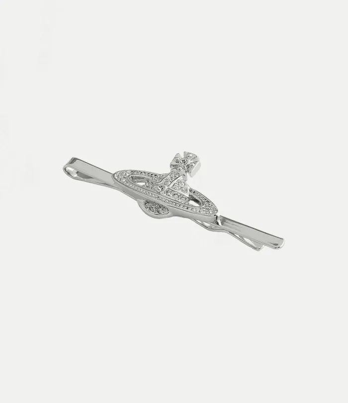 Other Accessories WomenMen Vivienne Westwood Mini Bas Relief Tie Clip In PlatinumCrystalCrystal