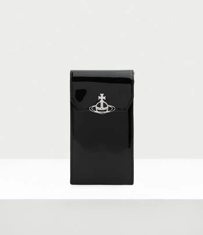 Other Accessories WomenMen Vivienne Westwood Shiny Patent Phone Bag In Black