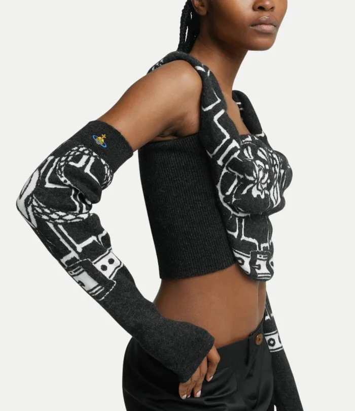 Other Accessories Women Vivienne Westwood Armour Arm Warmers In AshWhite