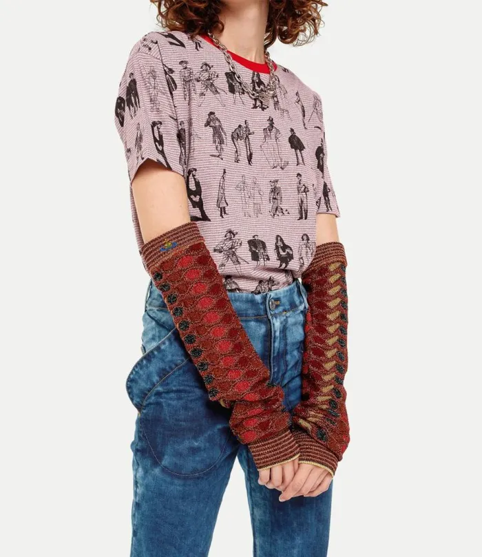 Other Accessories Women Vivienne Westwood Edith Arm Warmers In MultiRedGold
