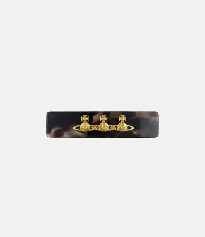 Other Accessories Women Vivienne Westwood Elizaveta Barrette In GoldDarkBrownHavanaAcetate Other Accessories Women Vivienne Westwood Elizaveta Barrette In GoldDarkBrownHavanaAcetate