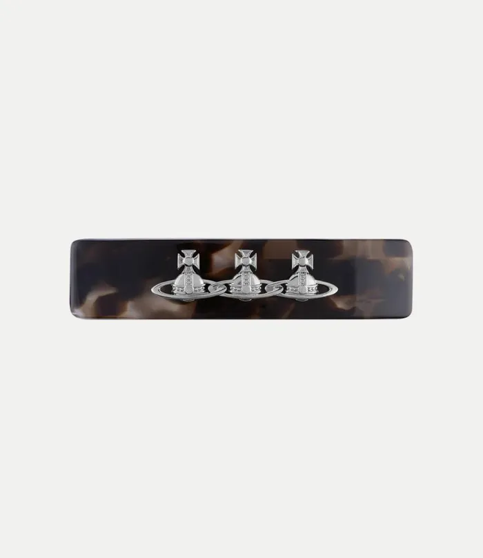 Other Accessories Women Vivienne Westwood Elizaveta Barrette In PlatinumDarkBrownHavanaAcetate Other Accessories Women Vivienne Westwood Elizaveta Barrette In PlatinumDarkBrownHavanaAcetate