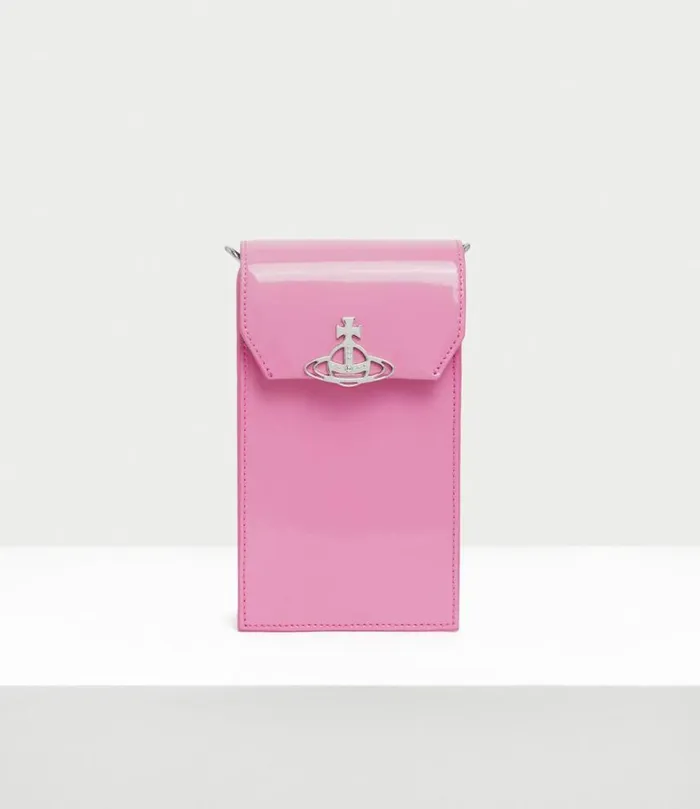 Other Accessories Women Vivienne Westwood Shiny Patent Phone Bag In Pink