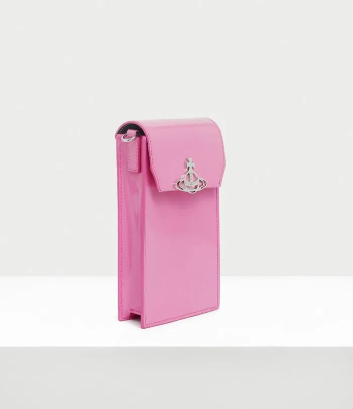 Other Accessories Women Vivienne Westwood Shiny Patent Phone Bag In Pink
