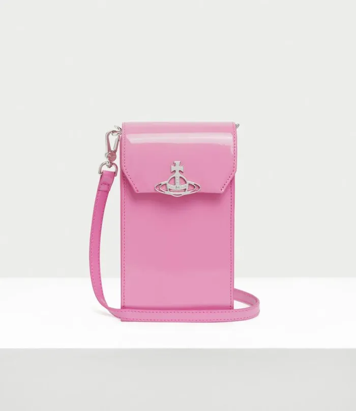 Other Accessories Women Vivienne Westwood Shiny Patent Phone Bag In Pink