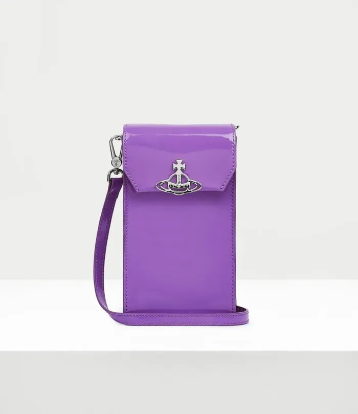 Other Accessories Women Vivienne Westwood Shiny Patent Phone Bag In Purple