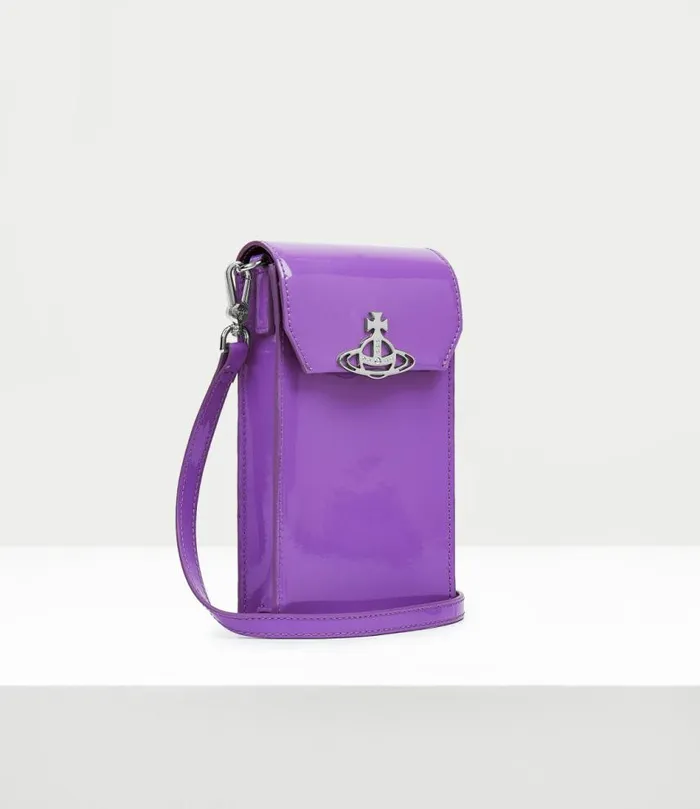 Other Accessories Women Vivienne Westwood Shiny Patent Phone Bag In Purple