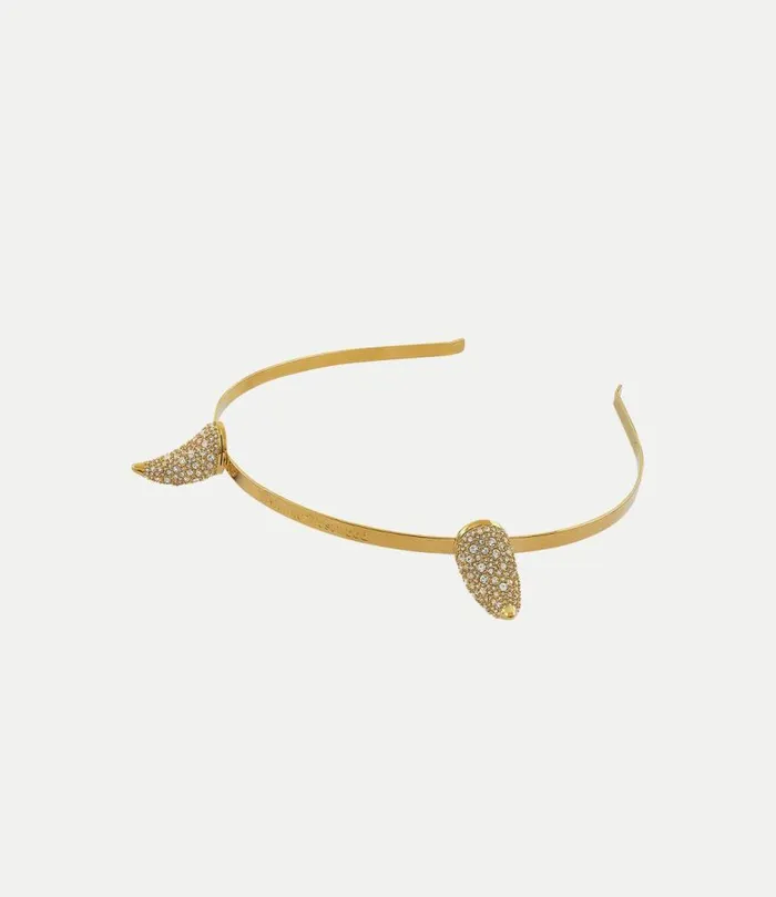Other Jewellery WomenMen Vivienne Westwood Vivienne039s Horn Alice Band In GoldRutheniumWhiteCrystal