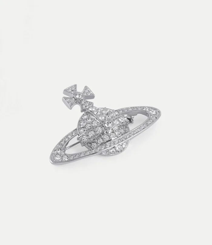 Other Jewellery Women Vivienne Westwood Bas Relief Brooch In PlatinumCrystalCrystal
