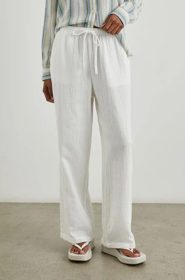 Pants and Shorts Women Rails Emmie Pant White Gauze