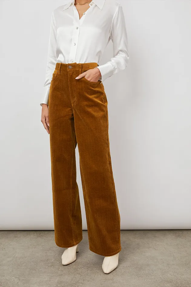 Pants and Shorts Women Rails Getty Wide Leg Ground Cinnamon