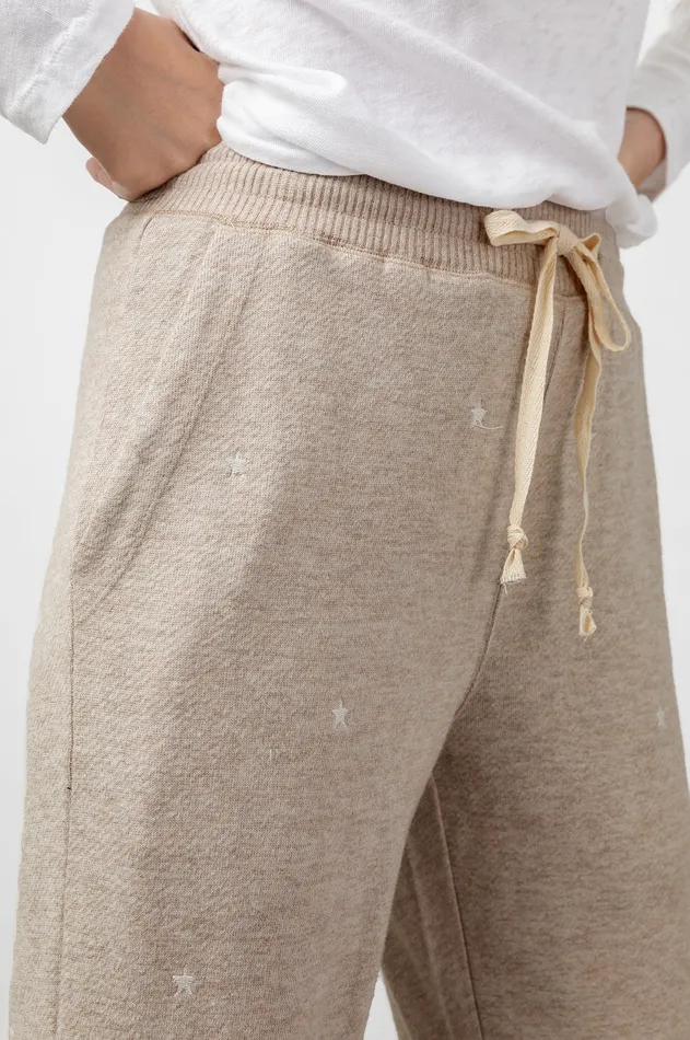 Pants and Shorts Women Rails Kingston Sweatpant Heather Brown Embroidered Stars