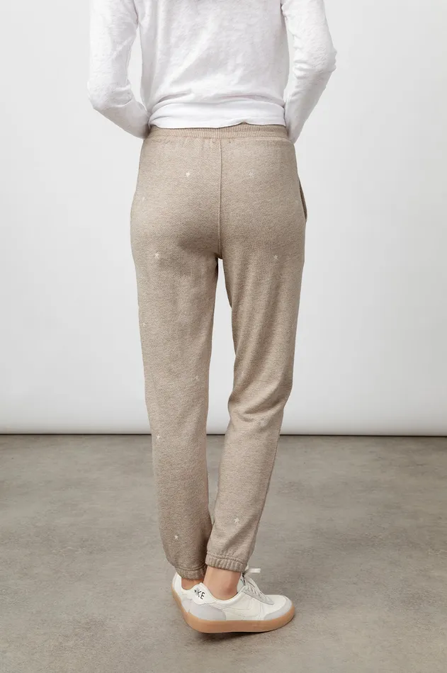 Pants and Shorts Women Rails Kingston Sweatpant Heather Brown Embroidered Stars
