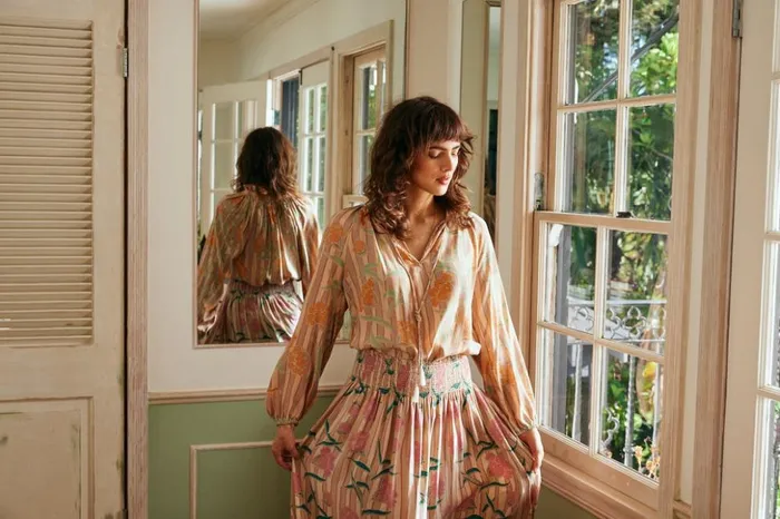 Penny Blouse Chamomile Apricot Women Natalie Martin Tops