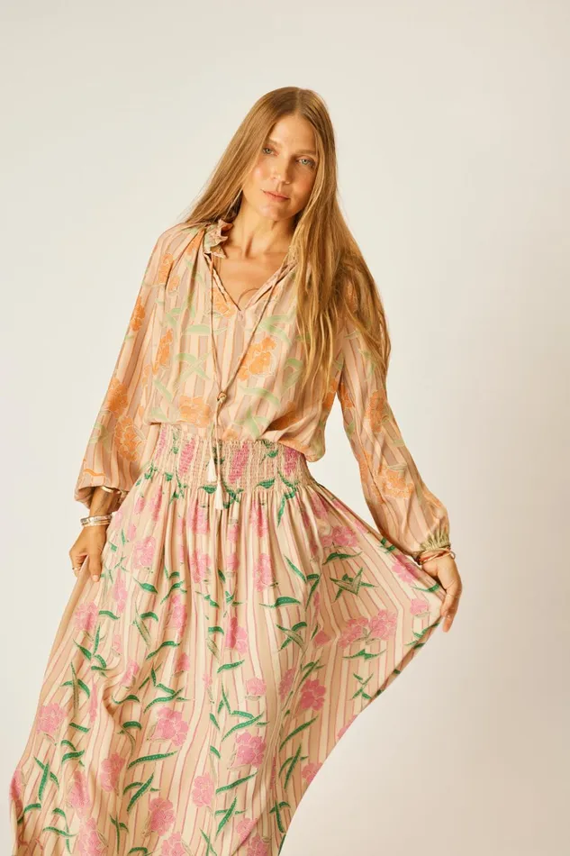 Penny Blouse Chamomile Apricot Women Natalie Martin Tops