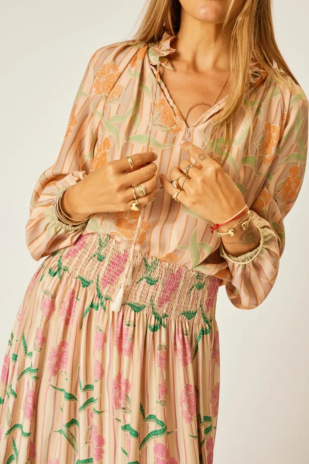 Penny Blouse Chamomile Apricot Women Natalie Martin Tops