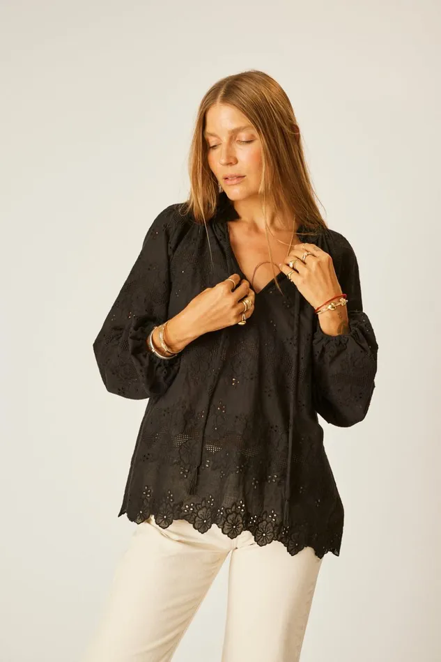 Penny Blouse Geranium Midnight Women Natalie Martin Tops