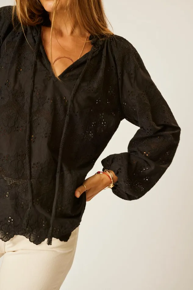 Penny Blouse Geranium Midnight Women Natalie Martin Tops