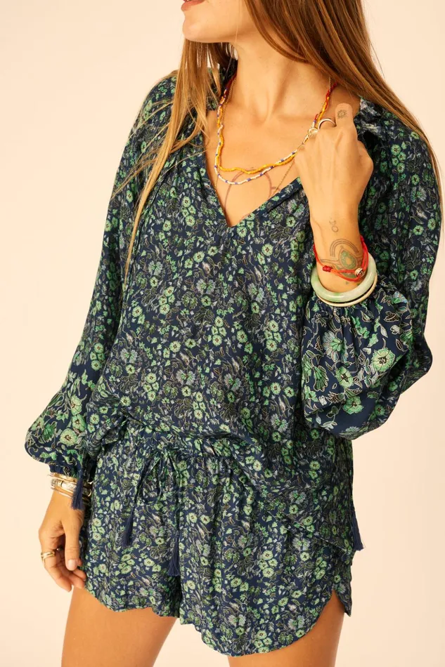 Penny Blouse Petite Fleur Marine Women Natalie Martin Tops