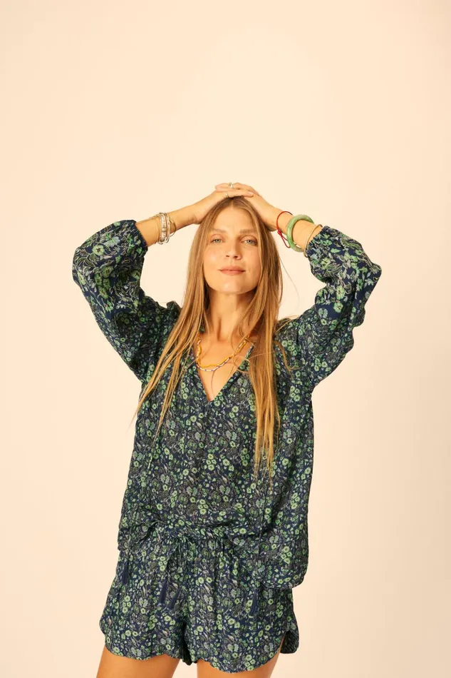 Penny Blouse Petite Fleur Marine Women Natalie Martin Tops