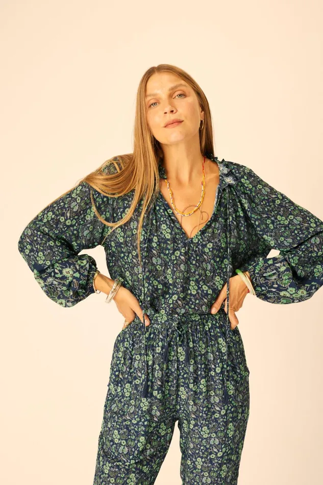 Penny Blouse Petite Fleur Marine Women Natalie Martin Tops