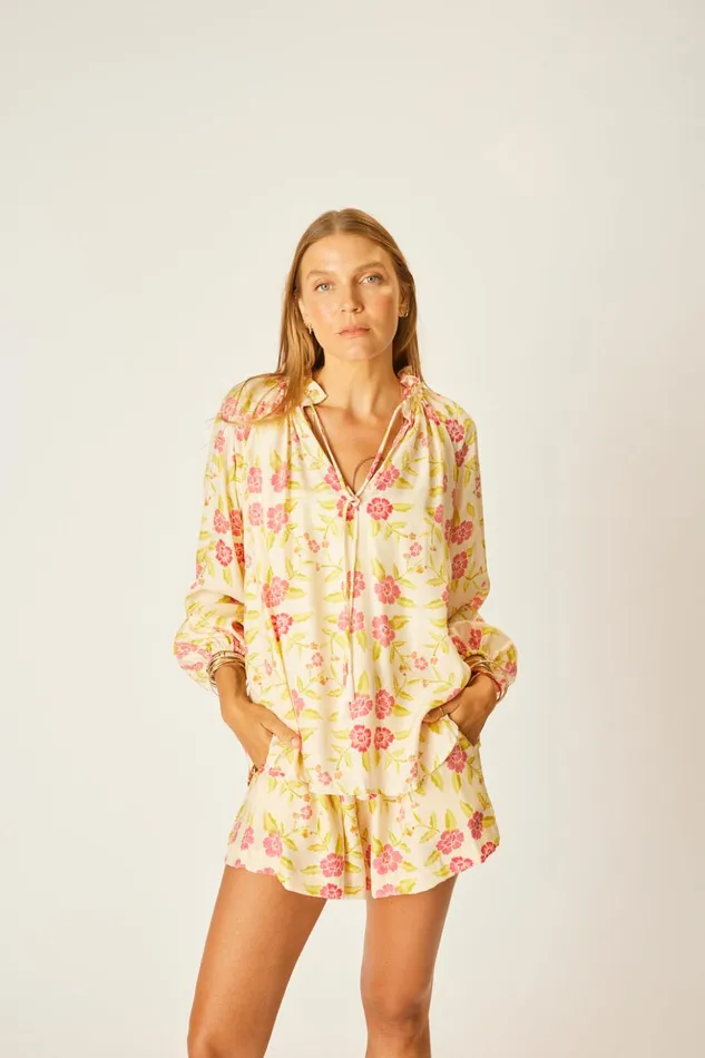 Penny Blouse Prairie Dusty Crimson Women Natalie Martin Tops