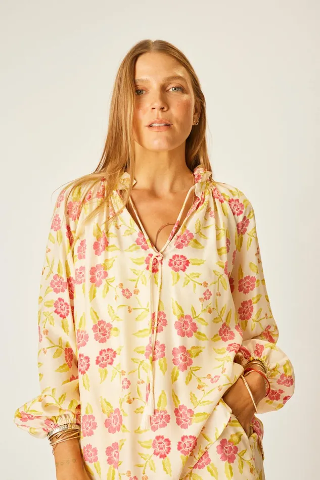 Penny Blouse Prairie Dusty Crimson Women Natalie Martin Tops