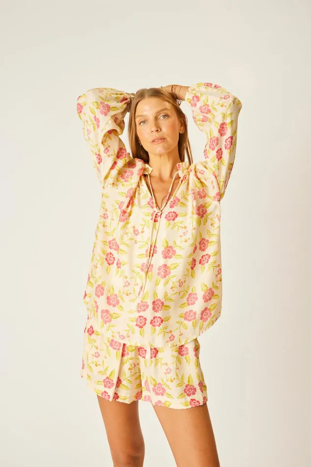 Penny Blouse Prairie Dusty Crimson Women Natalie Martin Tops