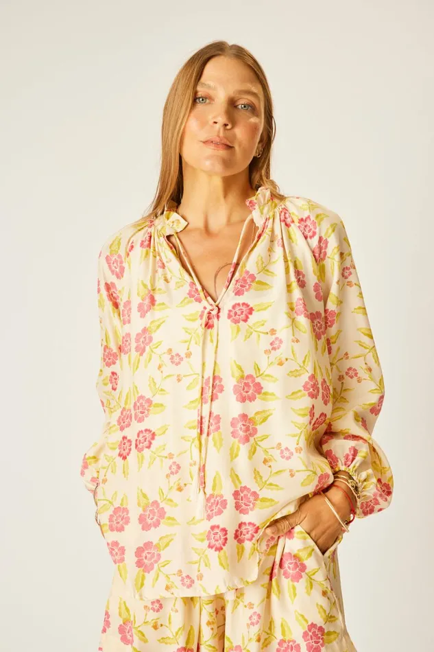 Penny Blouse Prairie Dusty Crimson Women Natalie Martin Tops