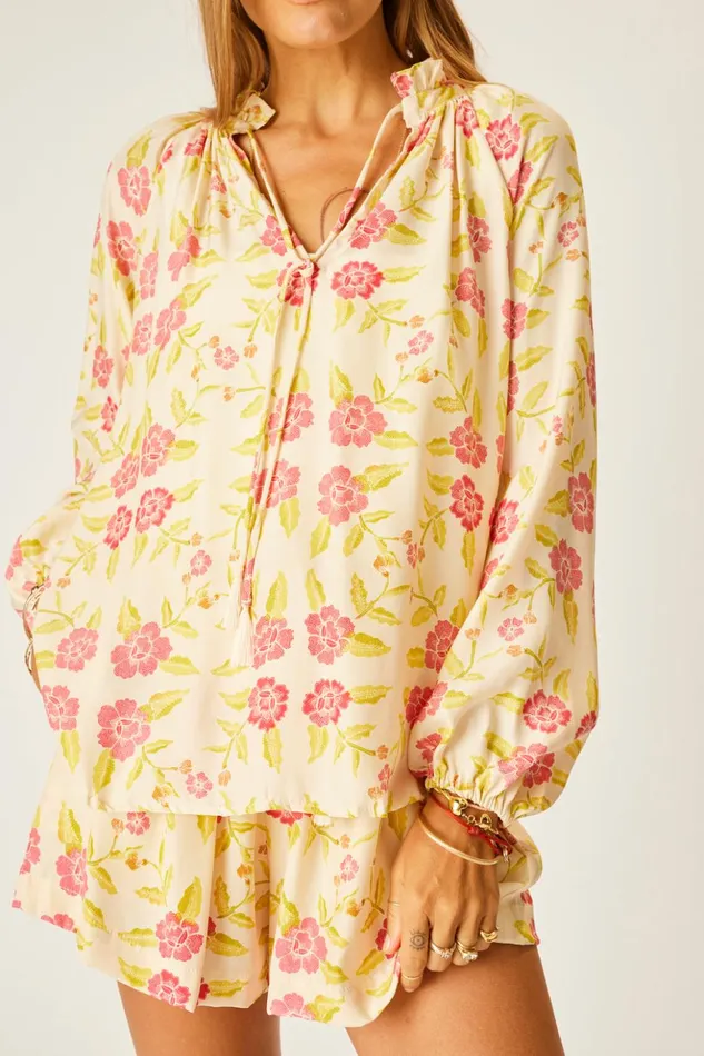 Penny Blouse Prairie Dusty Crimson Women Natalie Martin Tops