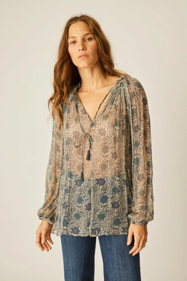 Penny Blouse Snowflake Sea Women Natalie Martin Tops