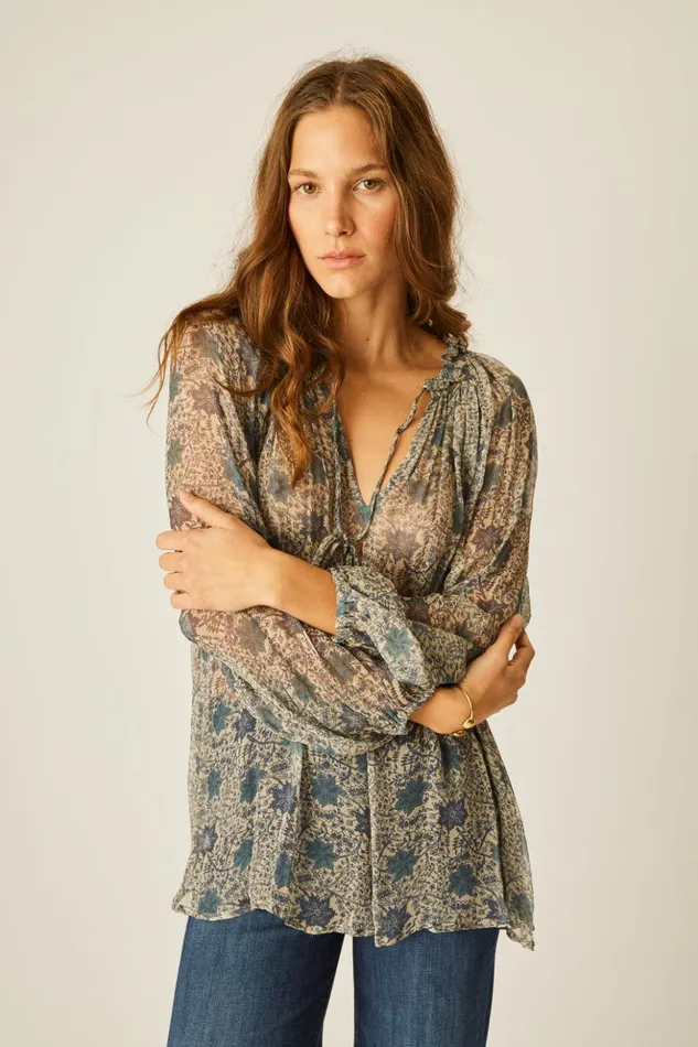 Penny Blouse Snowflake Sea Women Natalie Martin Tops