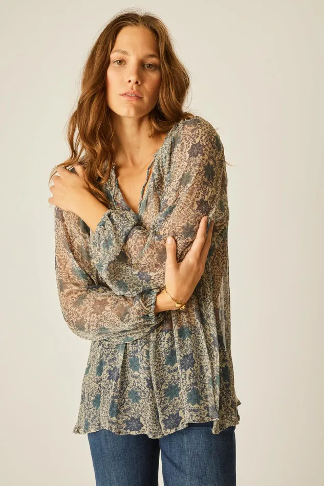 Penny Blouse Snowflake Sea Women Natalie Martin Tops